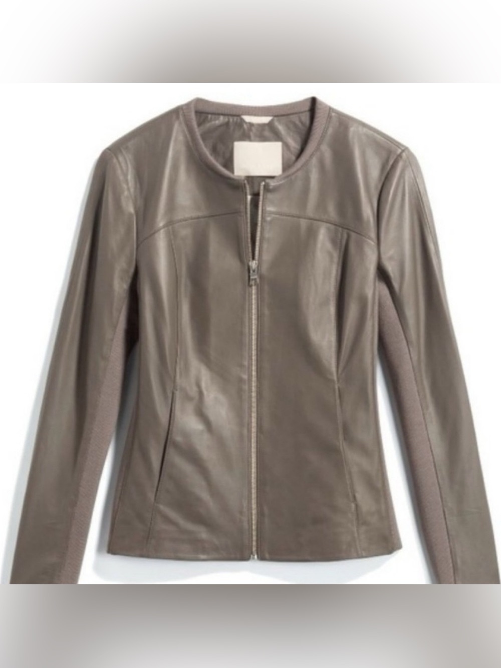 Soia and Kyo Sianne Reeta Leather Jacket in Truffle Color (Dark Gray) M